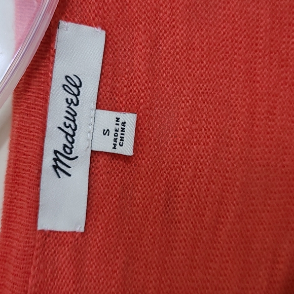 Madewell Open Front Lightweight M2235 Cardigan Orange Size S - Picture 7 of 9